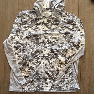 Huk Gray and White Camouflage Sunshirt